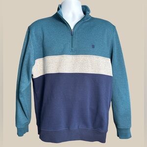 Izod Mens Advantage Performance Stretch Colorblock 1/4 Zip Fleece Pullover SZ L